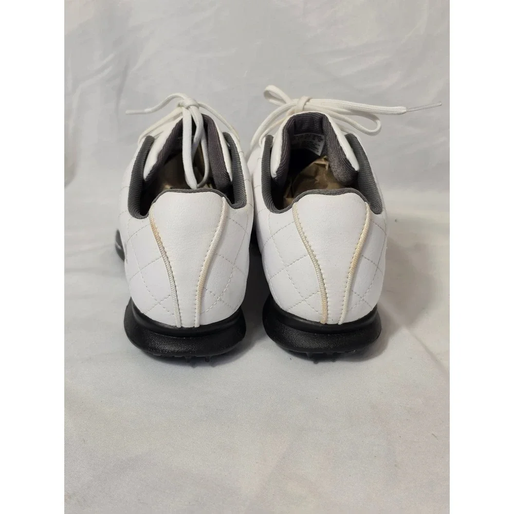 Adidas Fitfoam Clima White Quilted Leather Spiked Golf Shoes Womens 7.5 671305